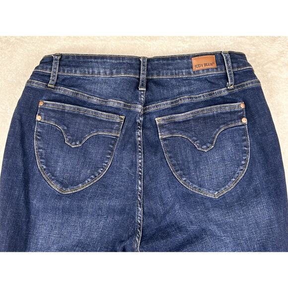 Judy Blue Jeans 16W Dark Wash Stretch Denim Skinny Fit Raw Hem JB88527 - Picture 8 of 9